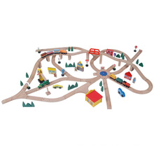 145pcs train de train en bois jouant ensemble jouet